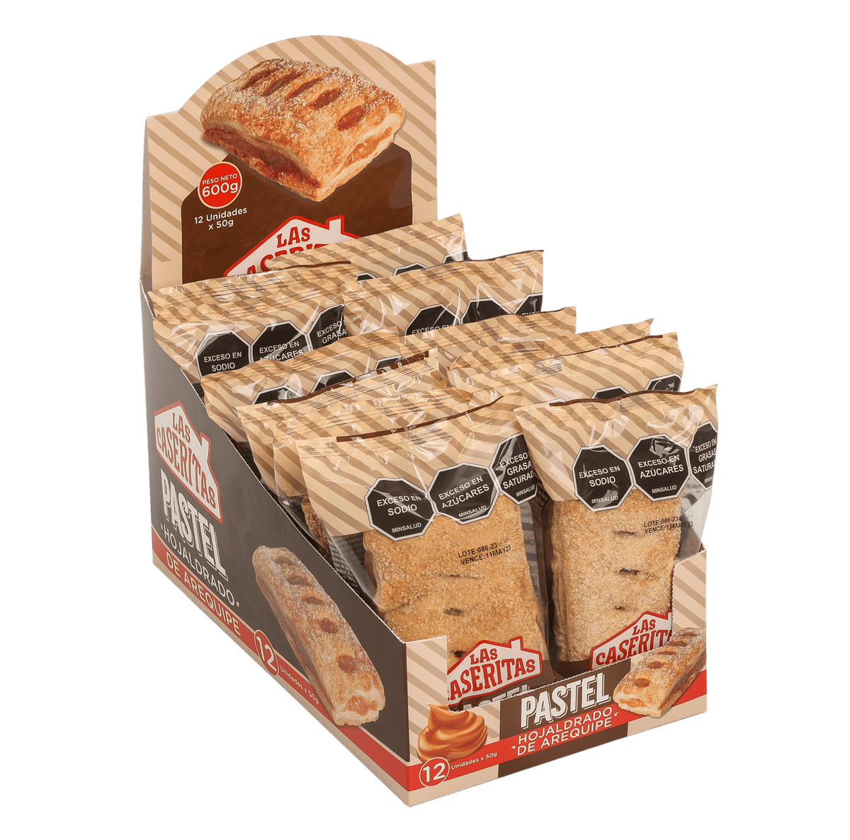 PASTEL HOJALDRE AREQUIPE DISPLAY X 600 G