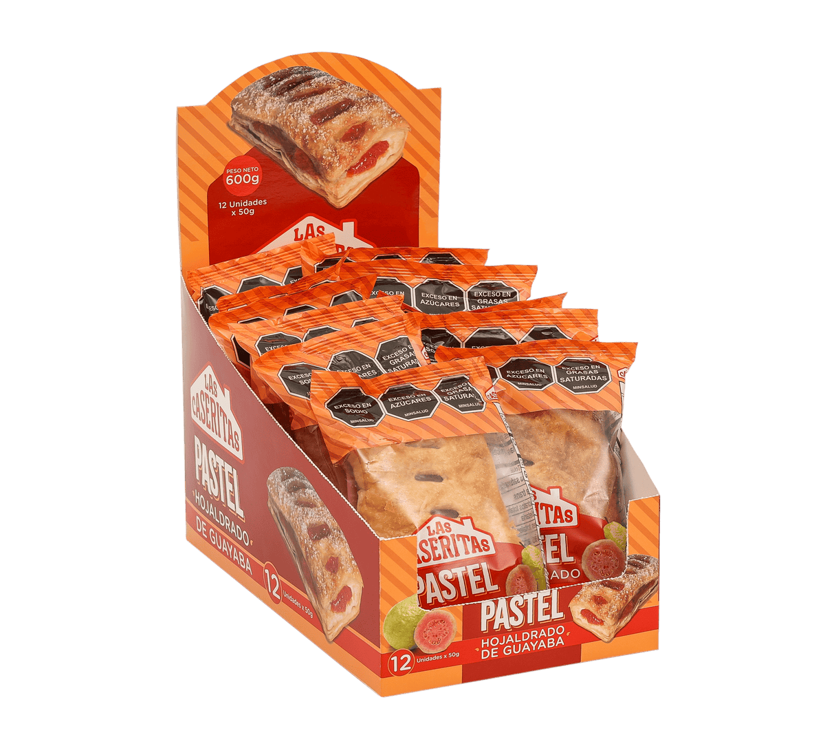 PASTEL HOJALDRE GUAYABA DISPLAY X 600 G