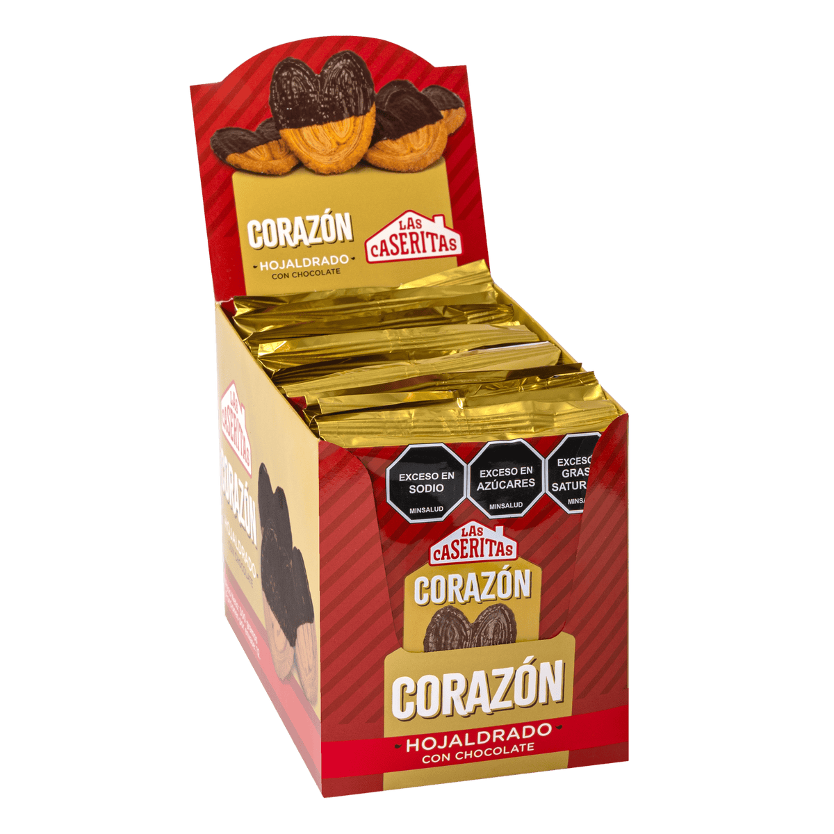 CORAZÓN HOJALDRE CON CHOCOLATE DISPLAY X 300 G