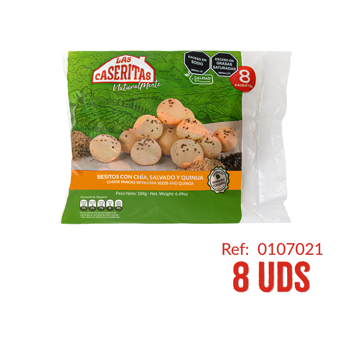 BESITOS CHÍA, SALVADO Y QUINUA X 8 UND X 184 G