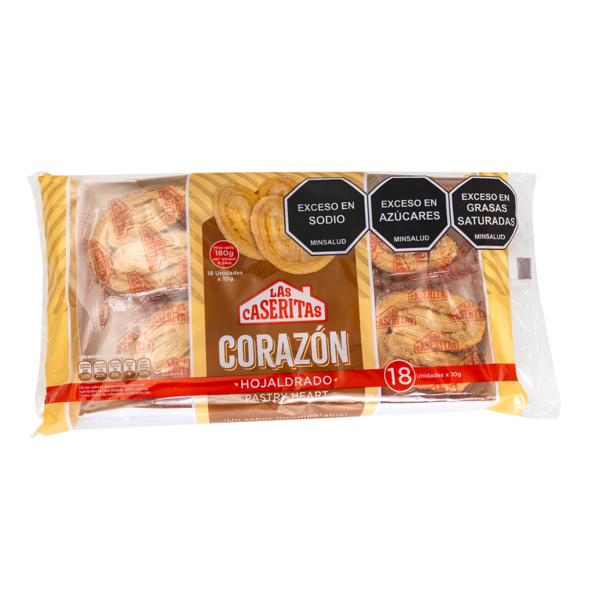 CORAZÓN HOJALDRE BANDEJA x 180 G