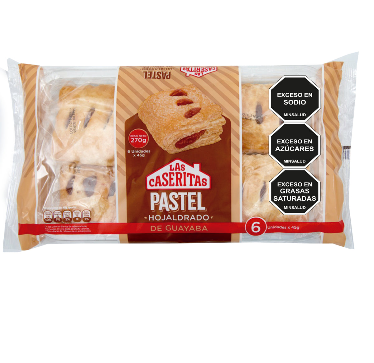 PASTEL HOJALDRE GUAYABA BANDEJA X 270 G