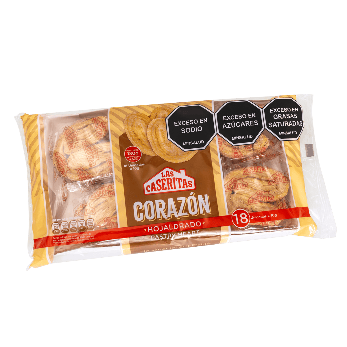 CORAZÓN HOJALDRE BANDEJA x 180 G