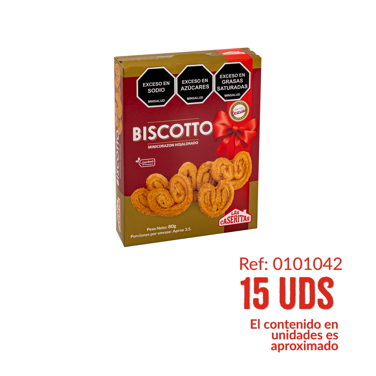 BISCOTTO MINICORAZÓN HOJALDRE X 80 G