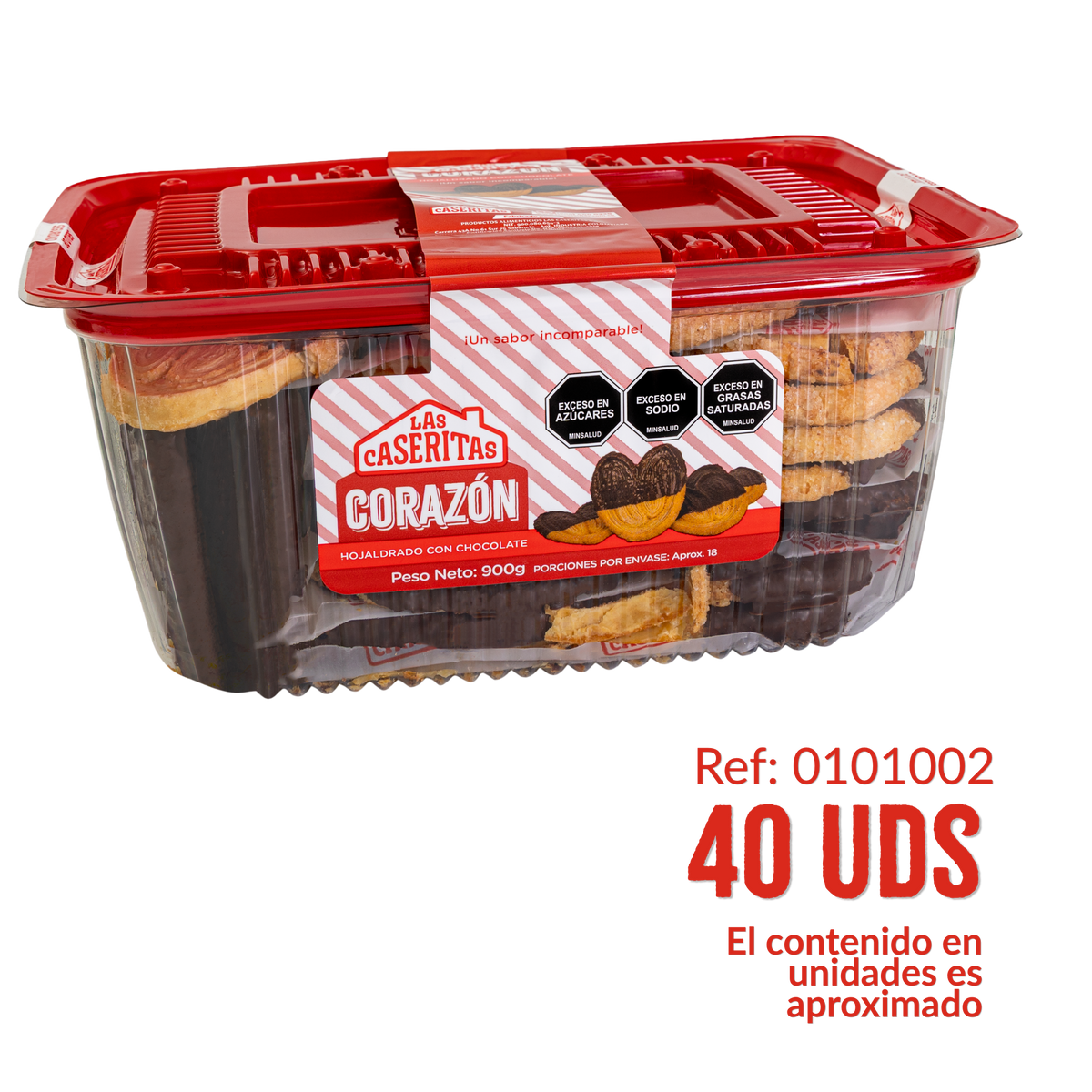 CORAZÓN HOJALDRE CON CHOCOLATE DOMO X 900 G