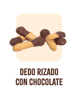 GALLETAS DE MANTEQUILLA DEDO RIZADO CON CHOCOLATE