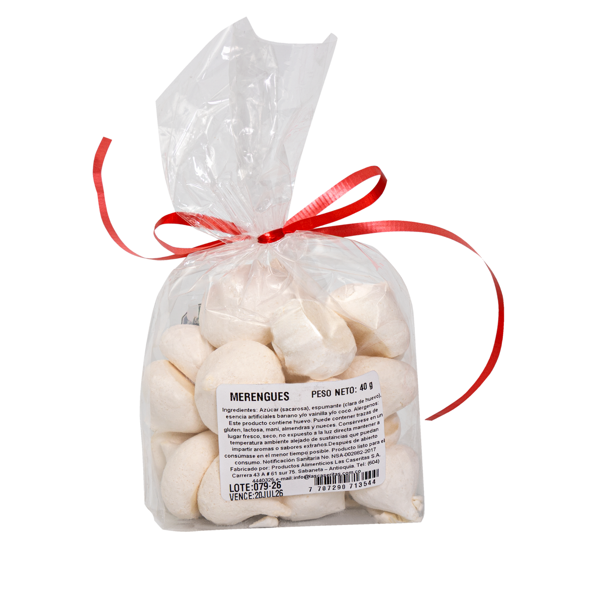 MERENGUE CASERITAS BOLSA X 40 G